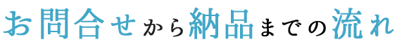 お問合せから納品までの流れ
